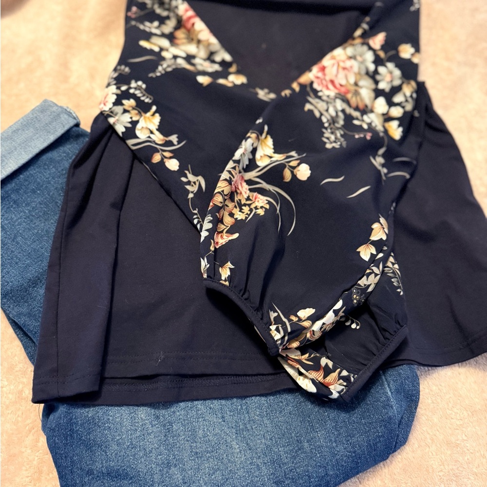 Floral Navy Women's Top